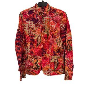 Coldwater Creek Womens Floral Jacket Small Multicolor Cotton